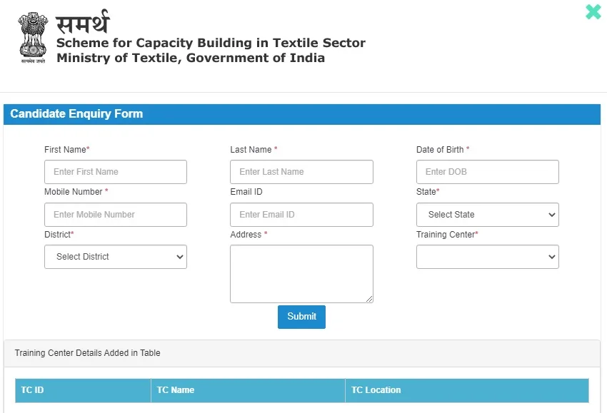samarth scheme 2024 registration form