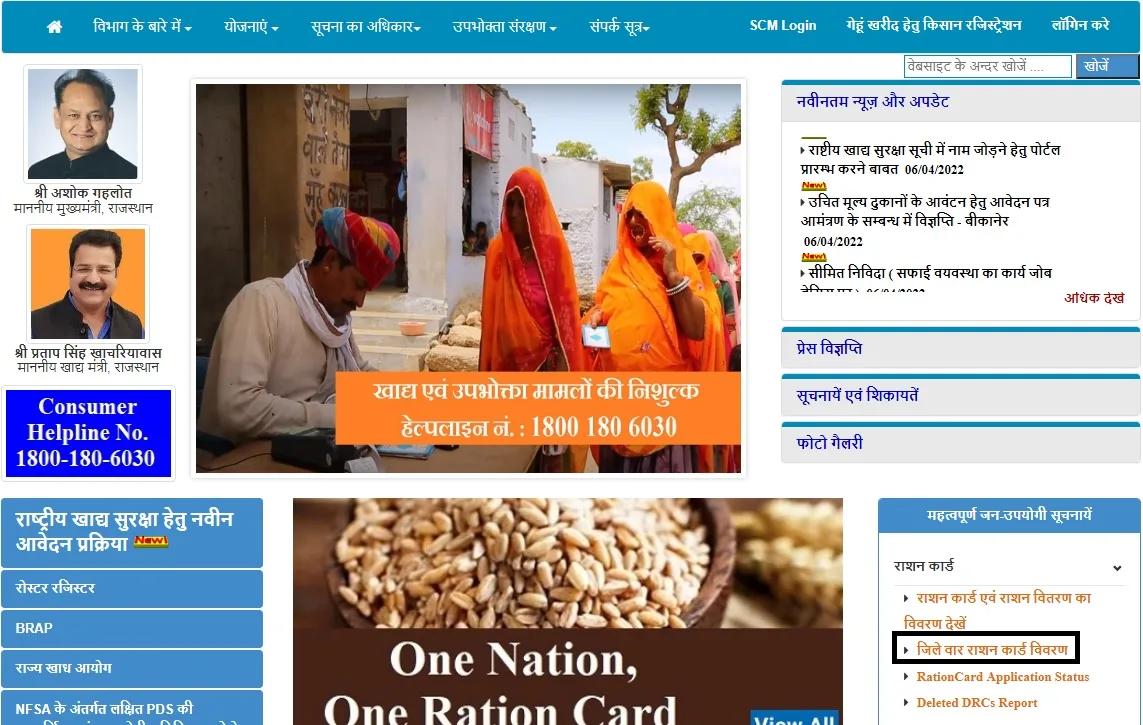 rajasthan ration card list 2024