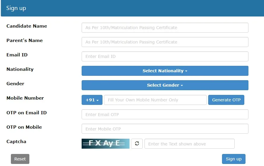 new user registration
