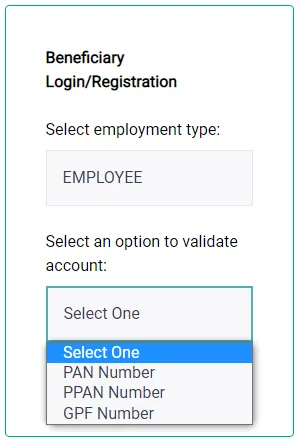 Validate Employee Account Lok Sevak Arogya Yojana